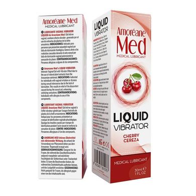 Лубрикант с эффектом вибрации Amoreane Med Liquid Vibrator Cherry (30 мл)