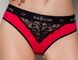 Трусики с широкой резинкой и кружевом Passion PS001 PANTIES red/black, size M