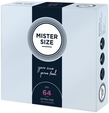 Презервативи Mister Size - pure feel - 64 (36 condoms), товщина 0,05 мм