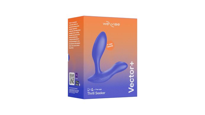 Смарт-вибромассажер простаты We-Vibe Vector+ ROYAL BLUE, пульт ДУ, регулируемый угол наклона