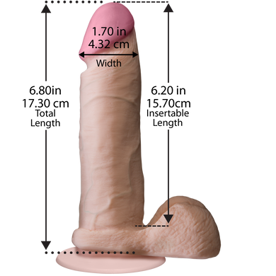 Фалоімітатор Doc Johnson The Realistic Cock 6 inch White – ULTRASKYN, Vack-U-Lock, діаметр 4,3 см