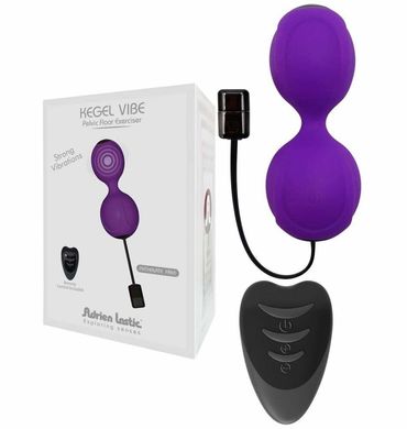 Вагінальні кульки з вібрацією Adrien Lastic Kegel Vibe Purple, діаметр 3,7 см