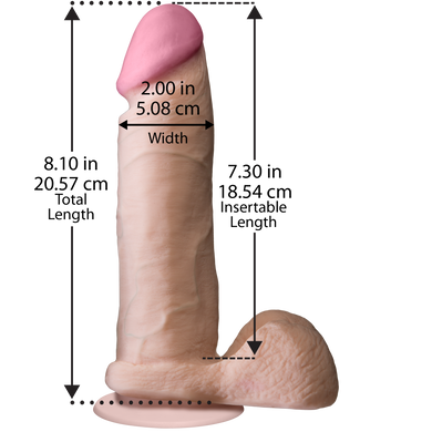 Фаллоимитатор Doc Johnson The Realistic Cock 8 inch White - ULTRASKYN, Vack-U-Lock, диаметр 5,1см