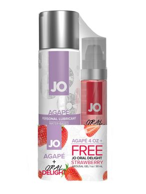 Комплект System JO GWP - Agape 120 ml & Oral Delight - Strawberry 30 мл