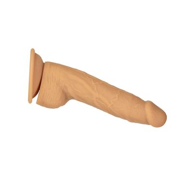 Фалоімітатор ADDICTION Dual Density Silicone Dildo Caramel 8″, присоска, діаметр 4,3 см, віброкуля в