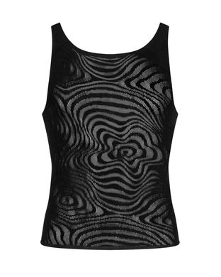 Чоловіча напівпрозора майка-борцовка з візерунком Obsessive T103 tank top S/M/L, чорна