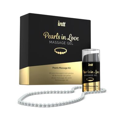 Набір для перлинного масажу Intt Pearls in Love: намисто та силіконовий масажний гель