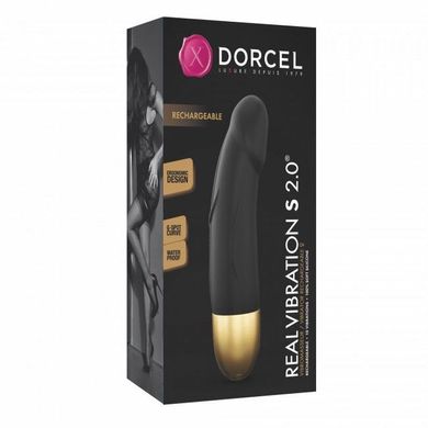 Вібратор Dorcel Real Vibration S Gold 2.0, діаметр 3,7см, перезаряджається, для точки G, водостійкий