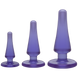 Набор анальных пробок Doc Johnson Crystal Jellies Anal - Purple, макс. диаметр 2см - 3см - 4см