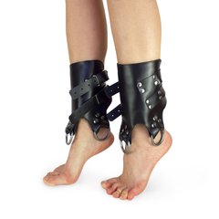 Поножи манжеты для подвеса за ноги Leg Cuffs For Suspension из натуральной кожи, цвет черный