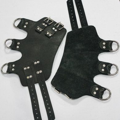 Поножи манжеты для подвеса за ноги Leg Cuffs For Suspension из натуральной кожи, цвет черный