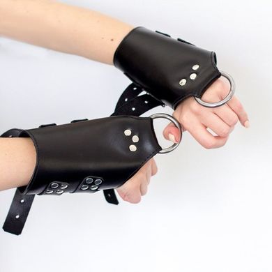 Манжети для підвісу за руки Kinky Hand Cuffs For Suspension з натуральної шкіри, колір чорний