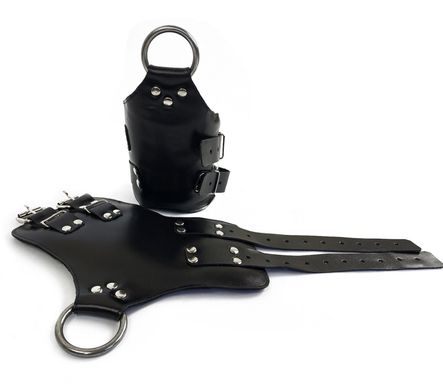 Манжеты для подвеса за руки Kinky Hand Cuffs For Suspension из натуральной кожи, цвет черный